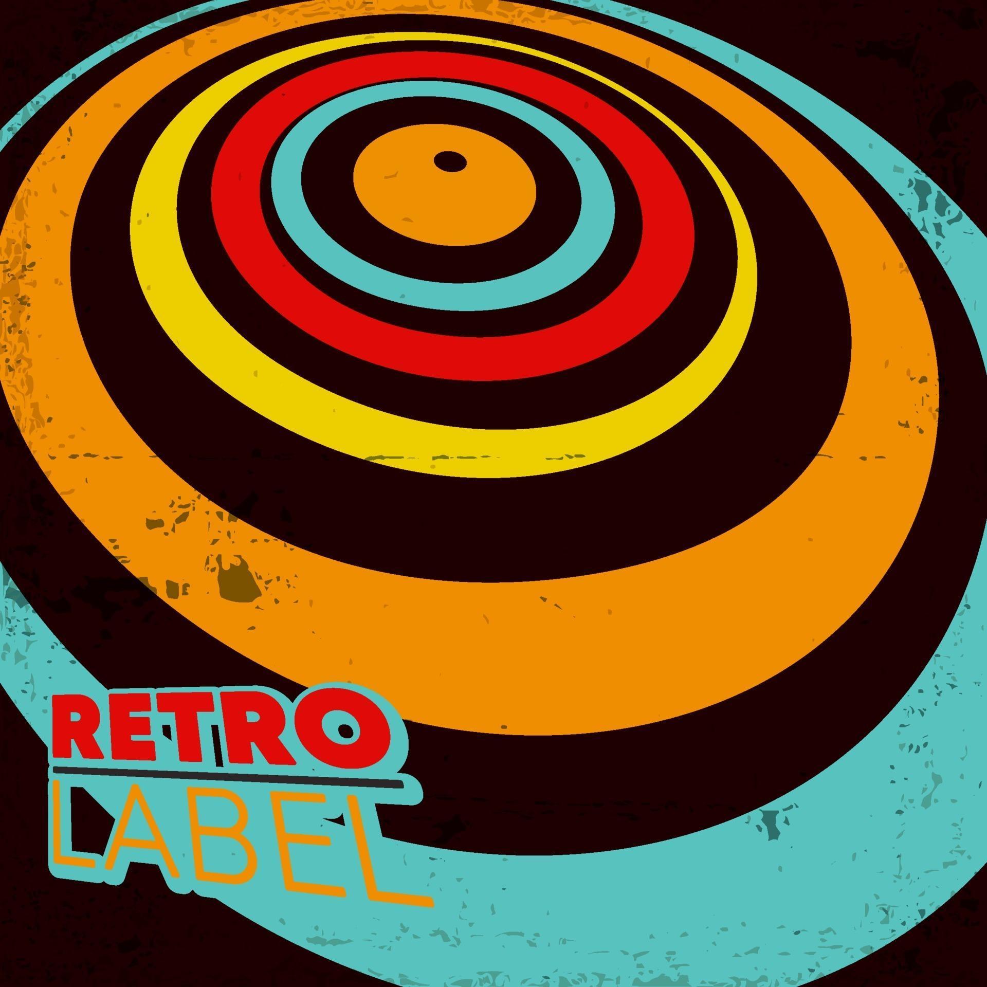 Retro design poster with vintage grunge texture and colored lines