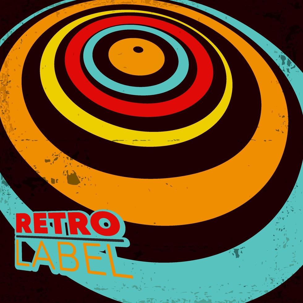 cartel de diseño retro con textura grunge vintage y líneas de colores. vector