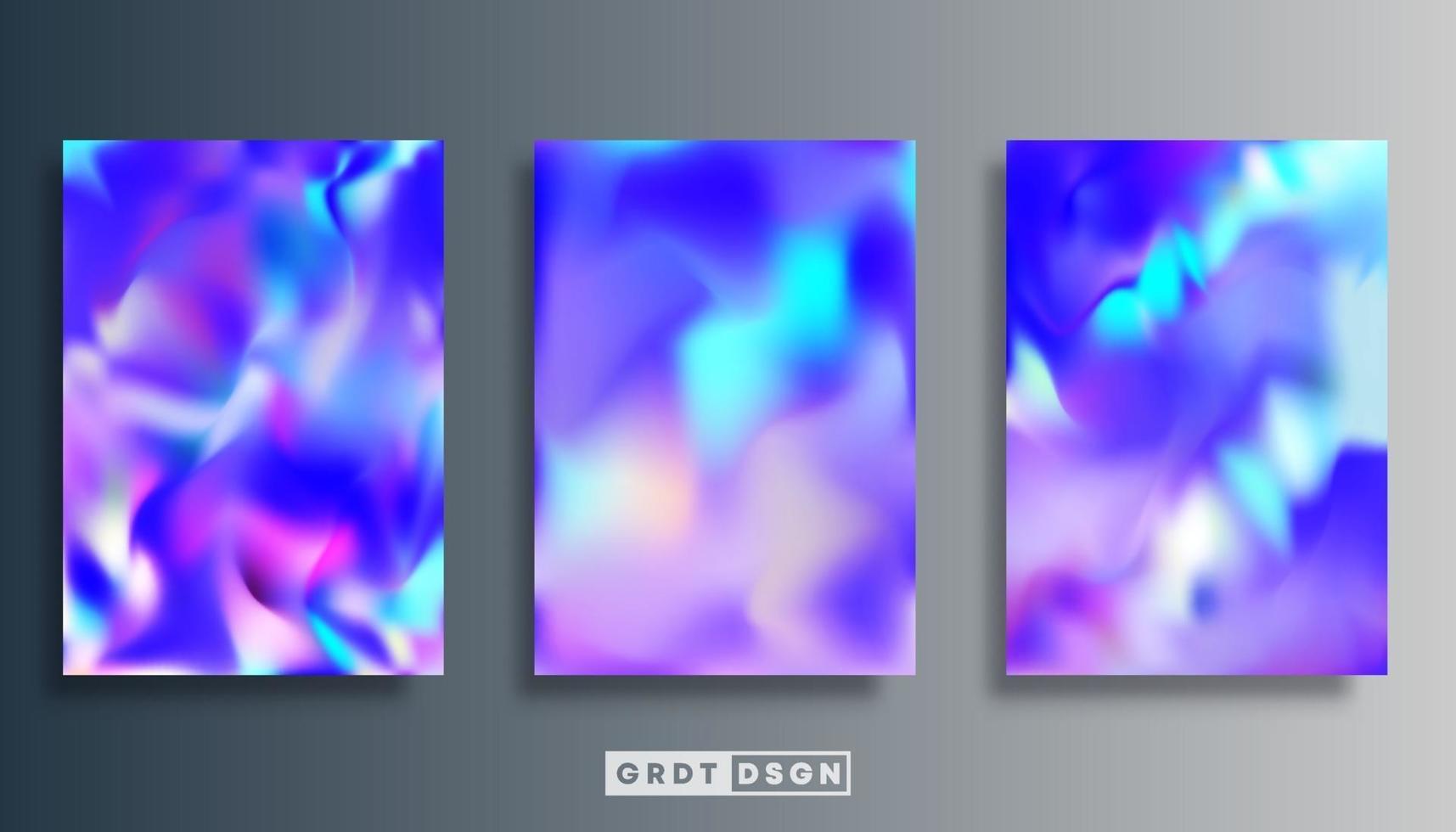 Gradient texture design set for brochure, flyer cover, poster, etc. vector