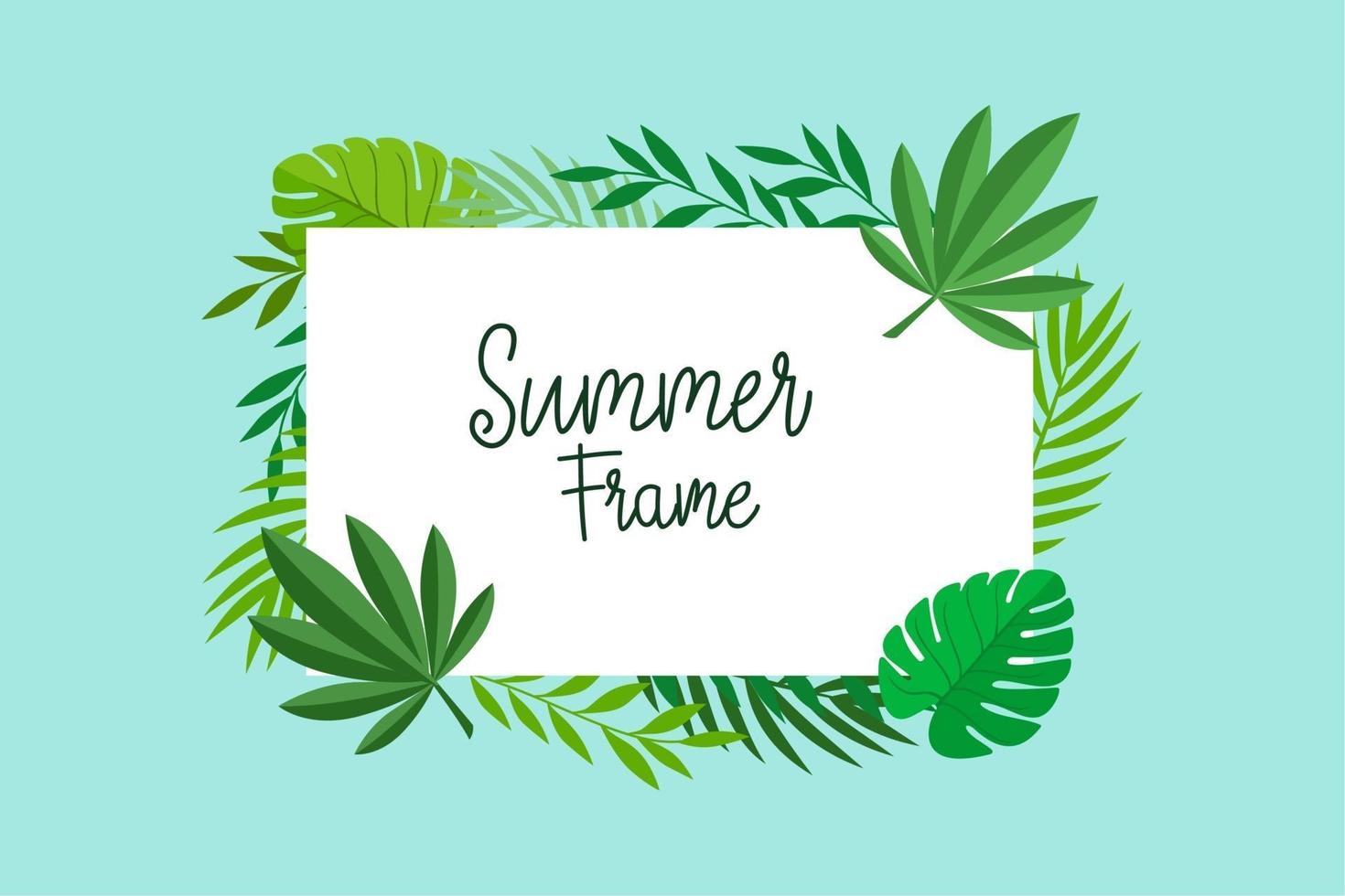 Leaves frame with tropical pl... vector