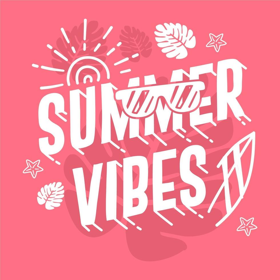 Summer vibes typography with ... vector