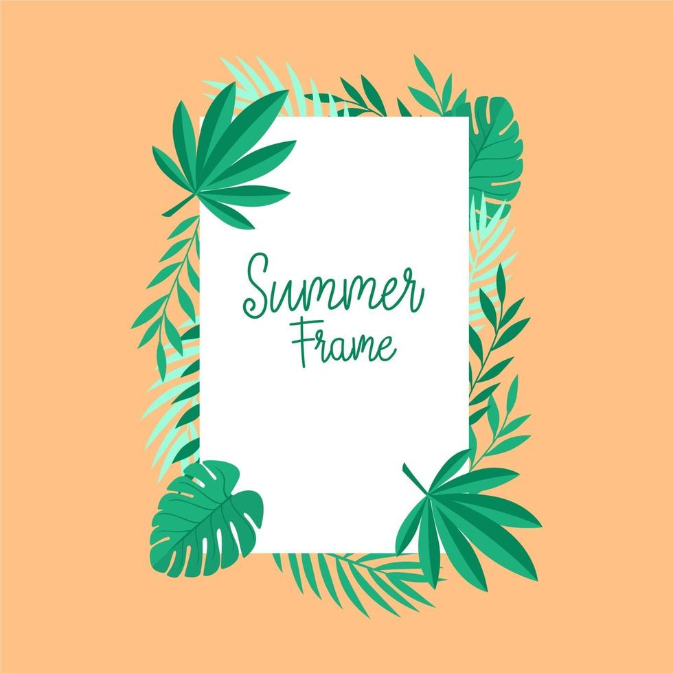 Leaves frame with tropical pl... vector