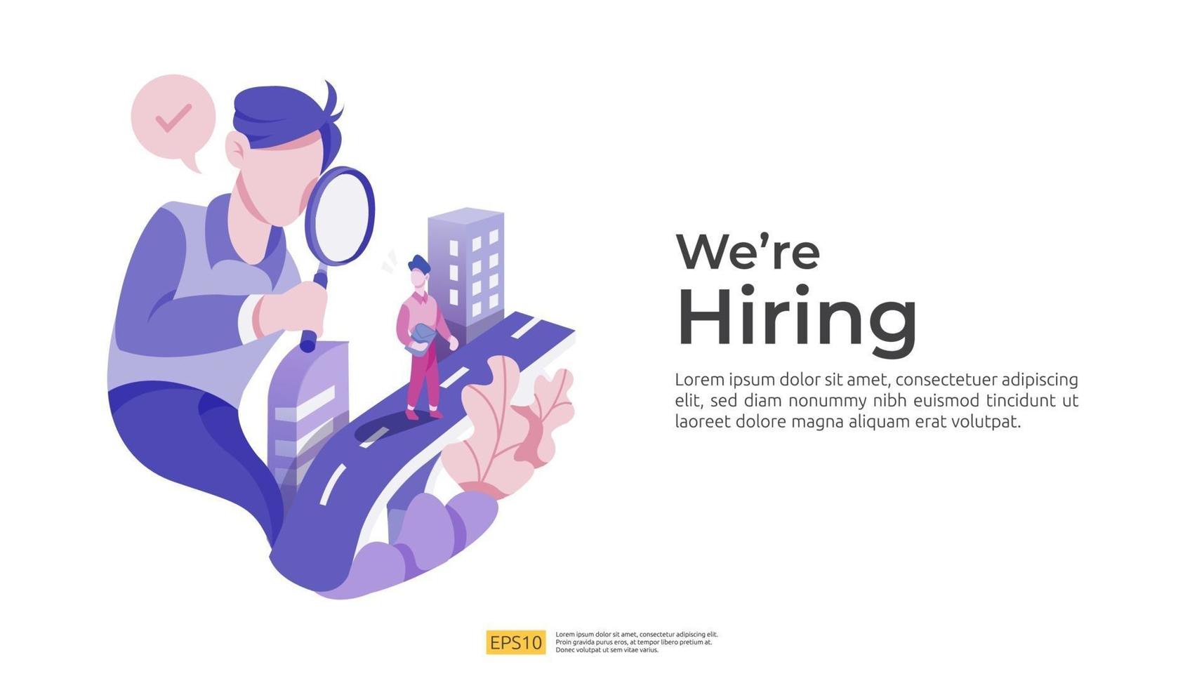 recruitment and employer hiring concept vector