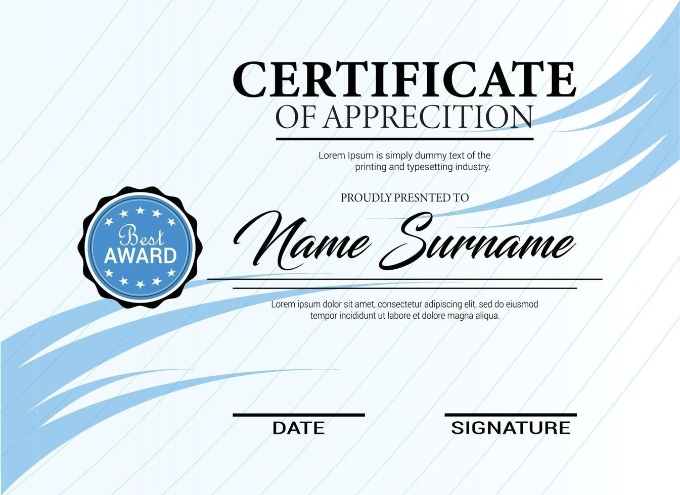 Modern Premium Certificate Templates Design. Unique Diploma Template. vector