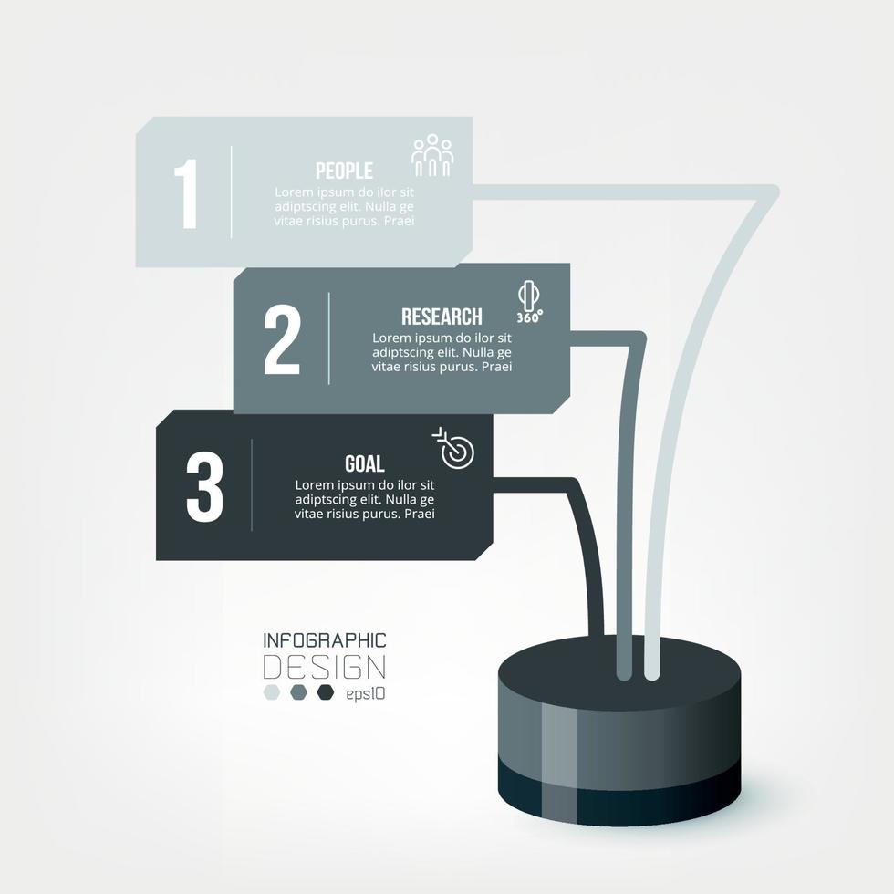 Business infographic  template with step or option design. vector