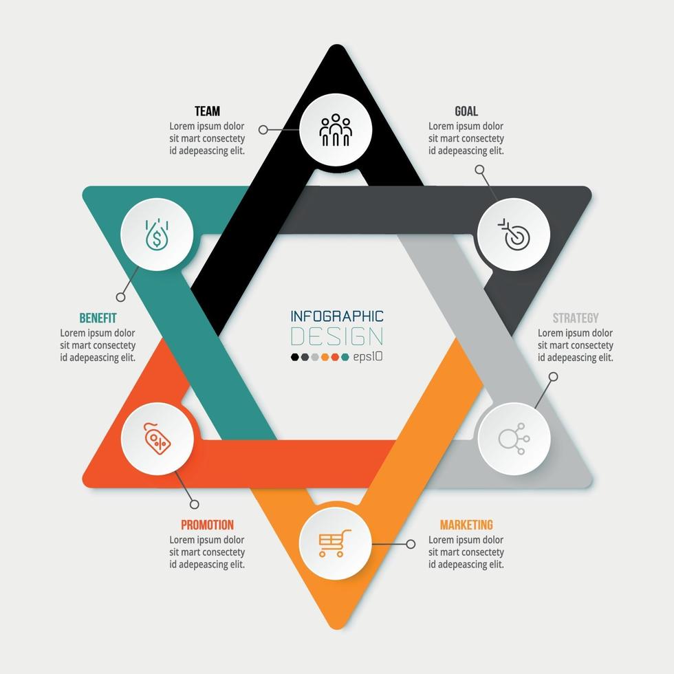 Business concept infographic template with diagram. vector