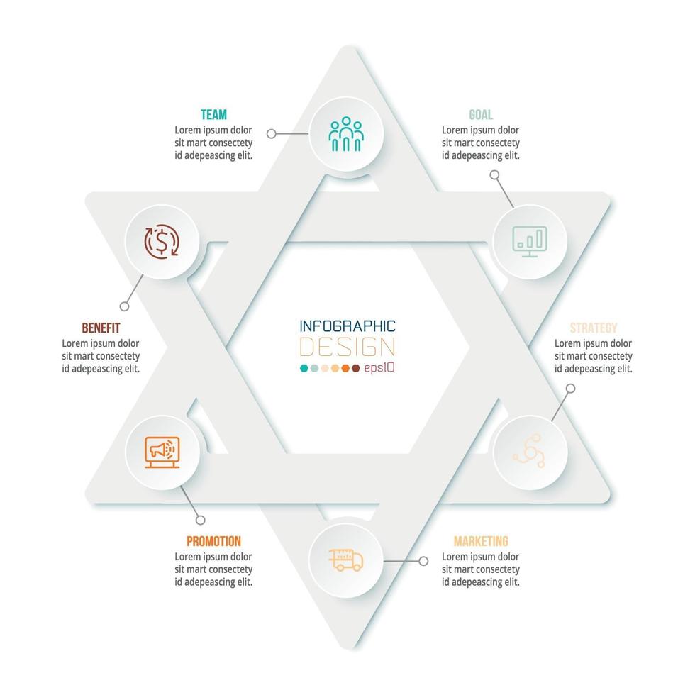 Business concept infographic template with diagram. vector