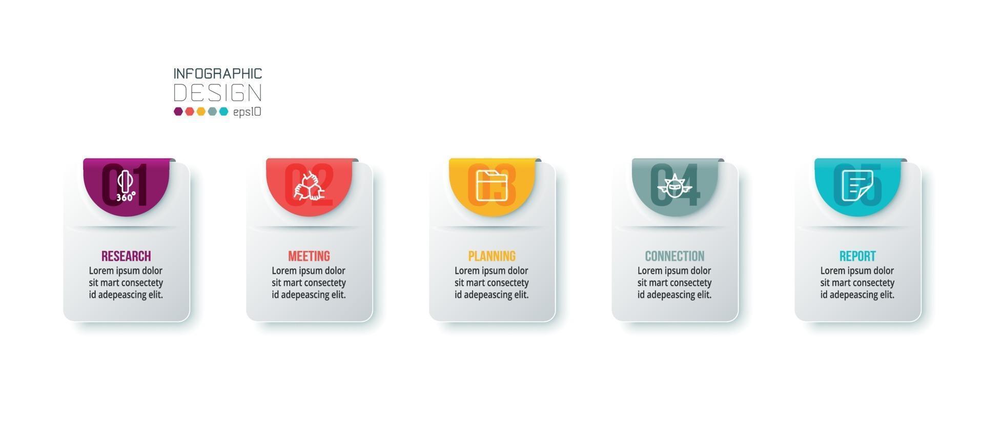 Business infographic  template with step or option design. vector