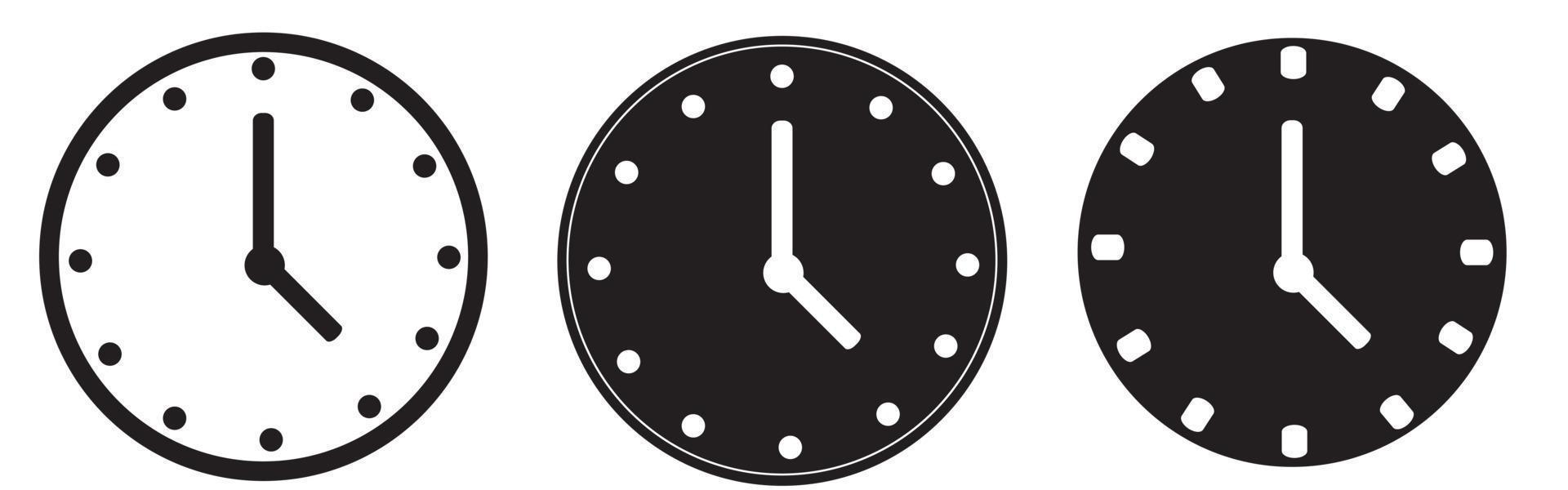 Clock icon set. Time and Clock icons collection. Circle arrow icon. vector