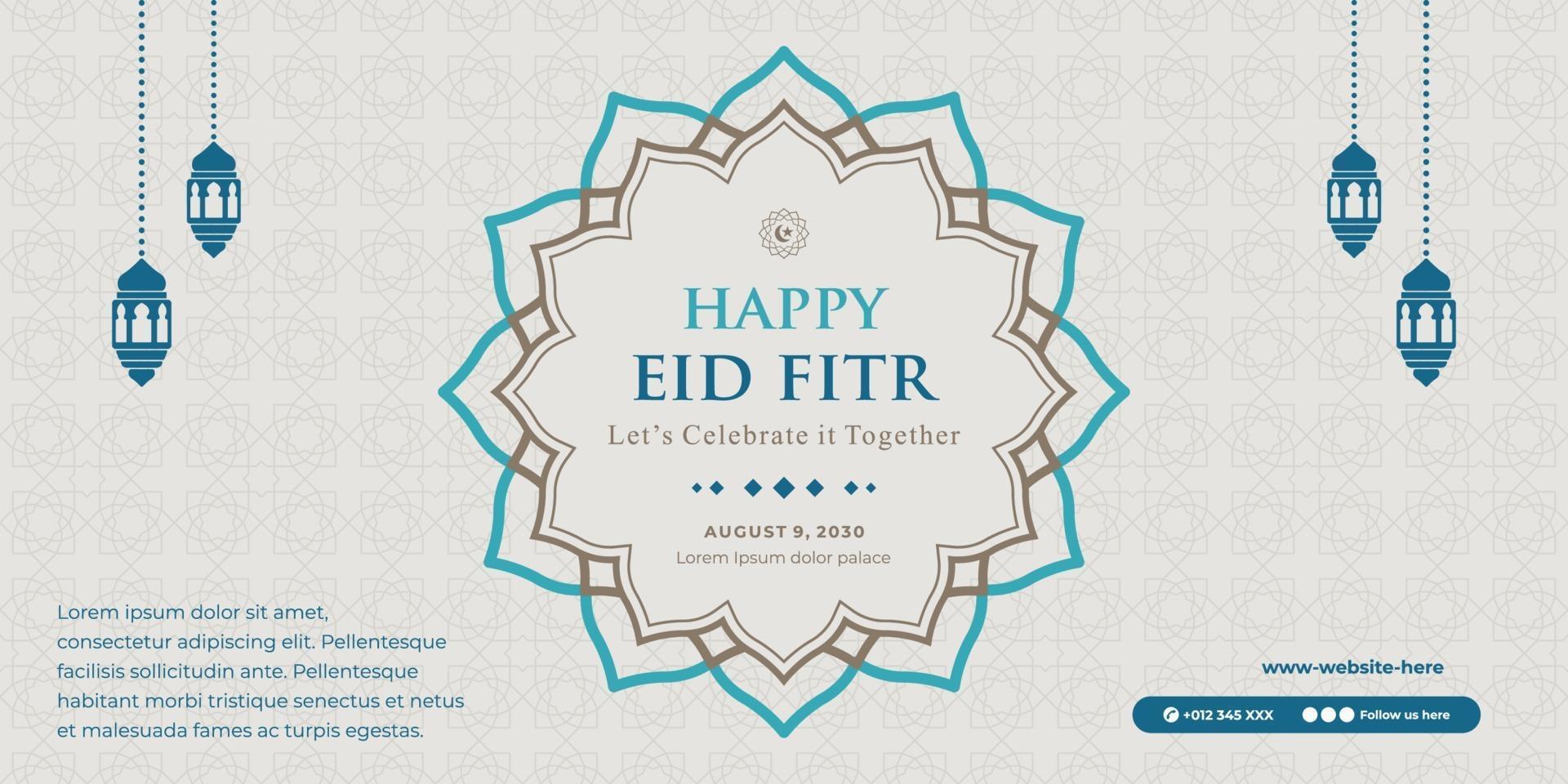 horizontal eid banner template vector