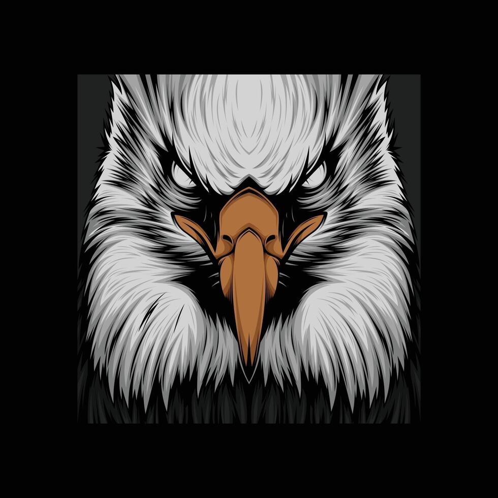 Angry eagle close up view vector artwork