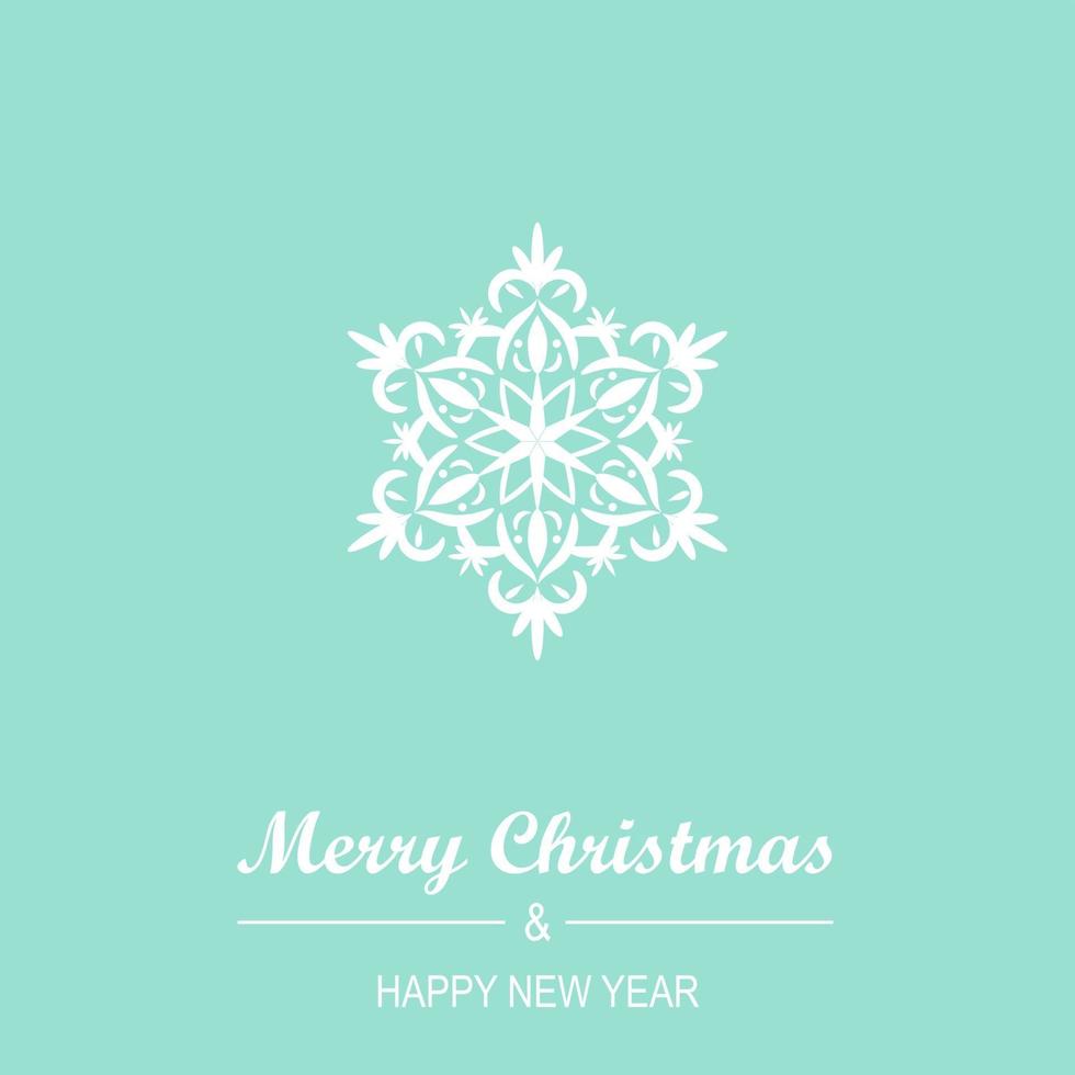 Christmas and New Year Greeting Card Design with Snowflake vector