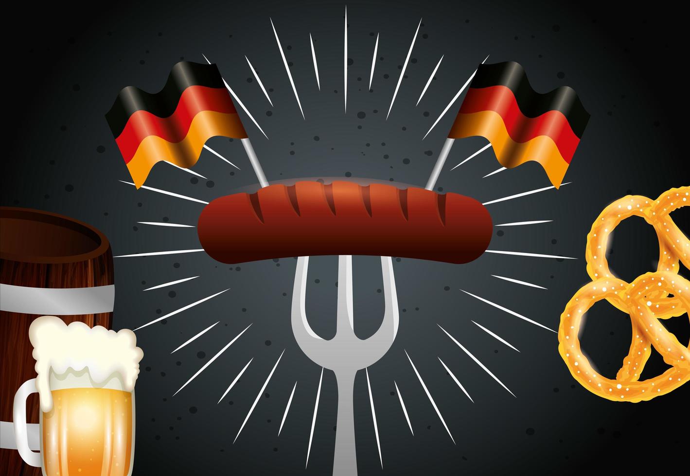 Germany oktoberfest sausage vector design