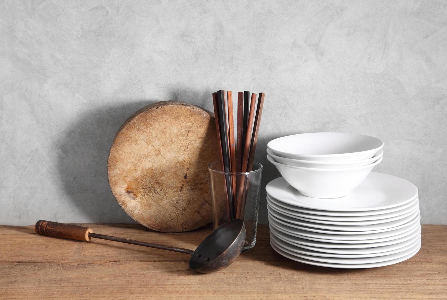 Chinese utensils in restaurant with a blank space for a text photo