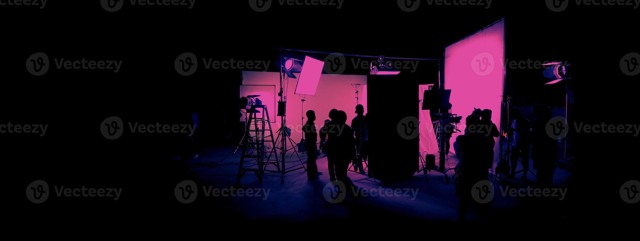Silhouette images of film production. behind the scenes photo