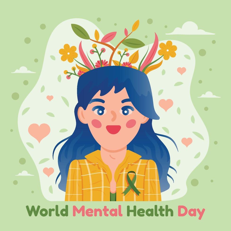 plantilla de fondo del día mundial de la salud mental vector