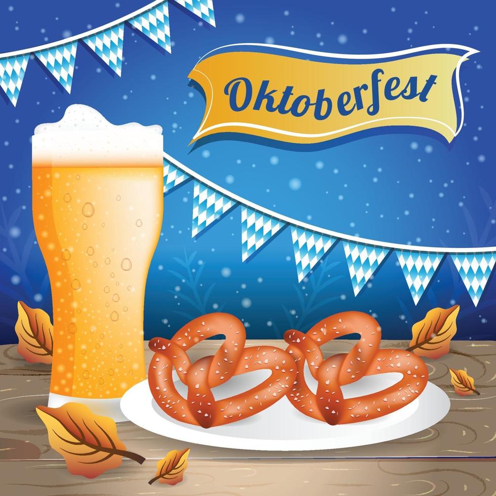 Blue Oktoberfest Background Template vector