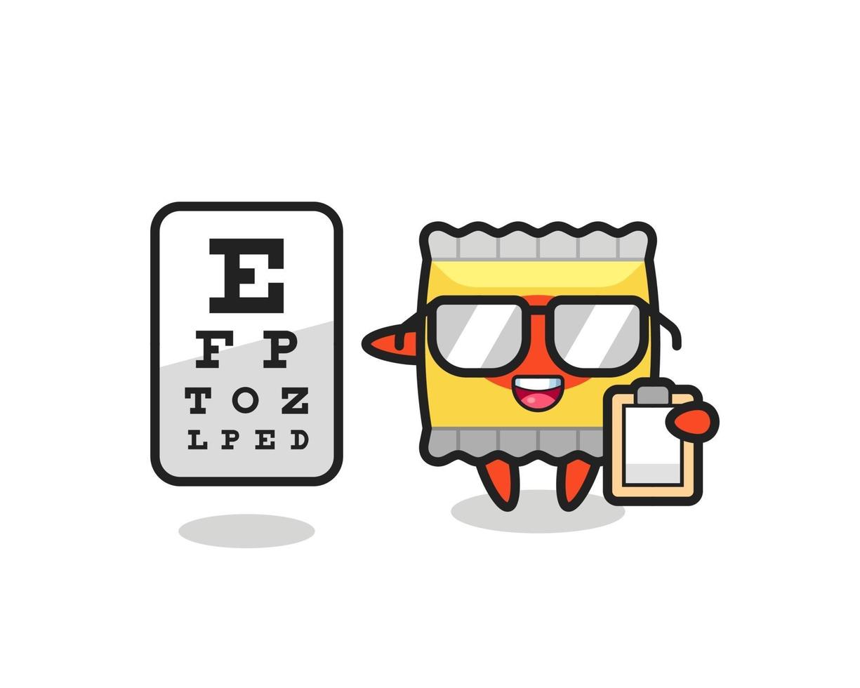 Illustration of snack mascot as an ophthalmology vector