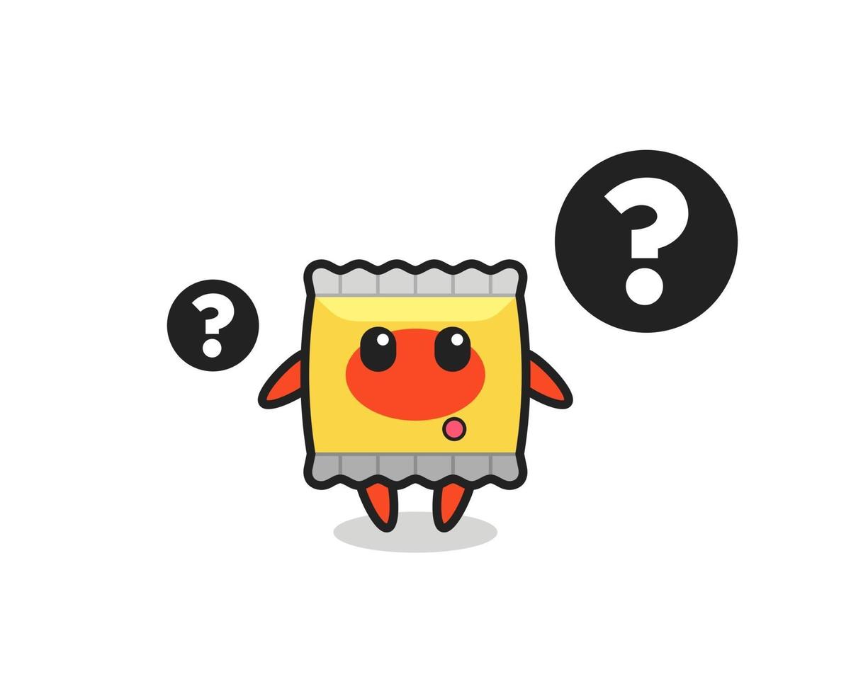 Cartoon Illustration of snack with the question mark vector
