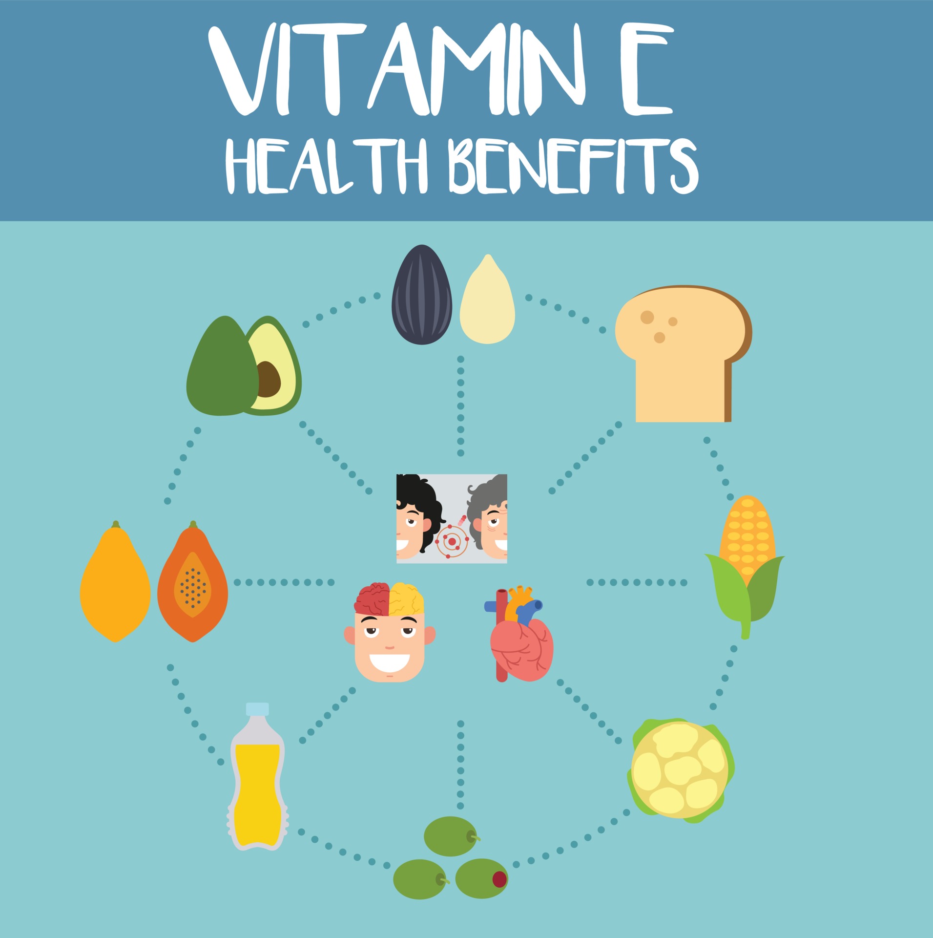 Health benefits of vitamin e, illustration 3239486 Vector Art at Vecteezy