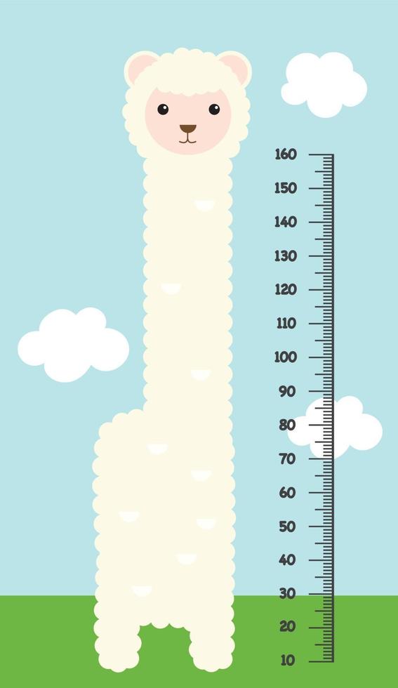 Meter wall with alpaca.illustration vector