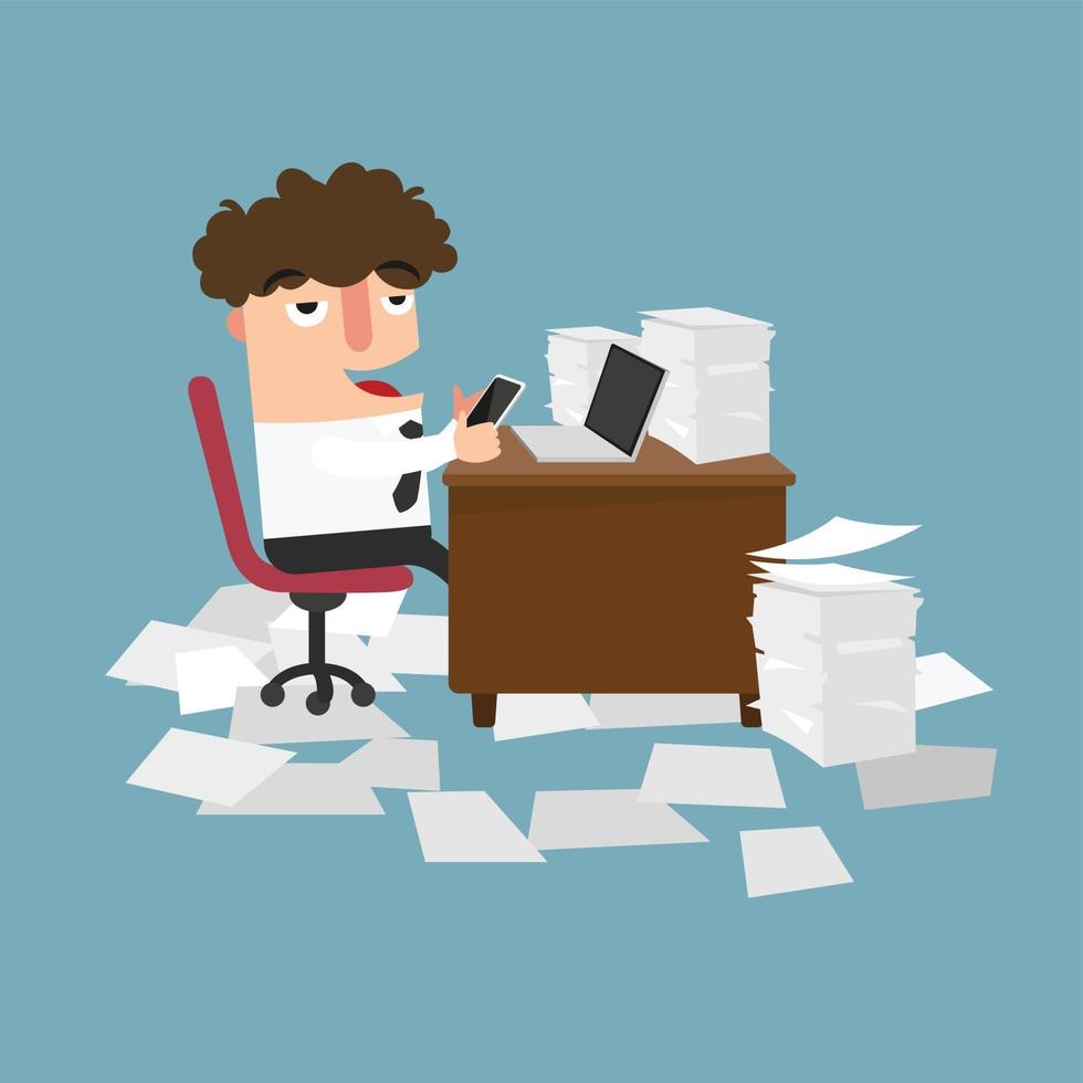 Businessman using mobile phone vector