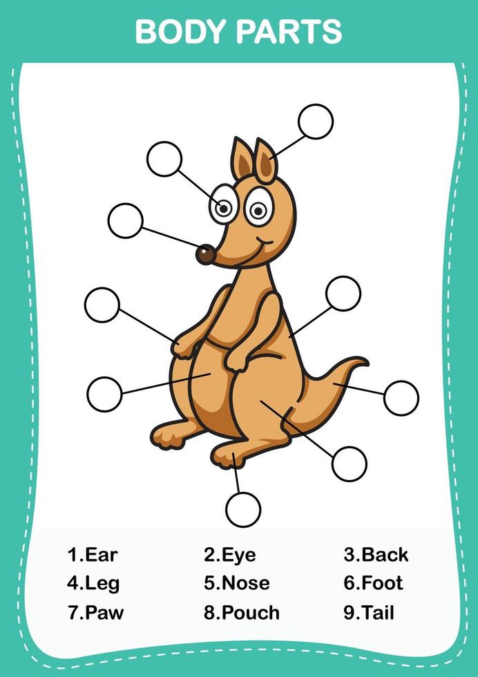 Write the correct numbers of body parts vector