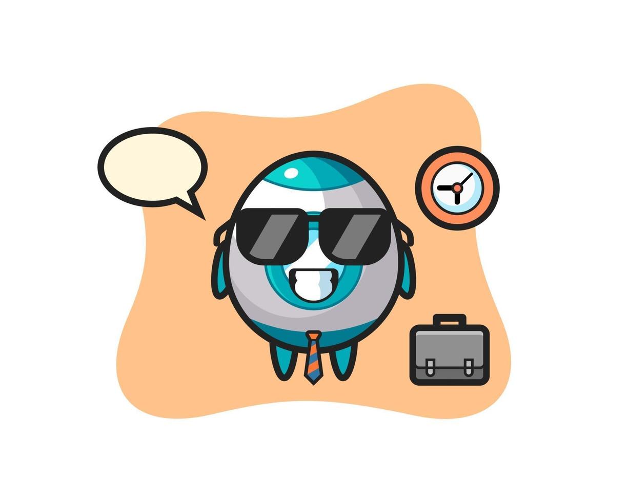 Cartoon mascot of rocket as a businessman vector