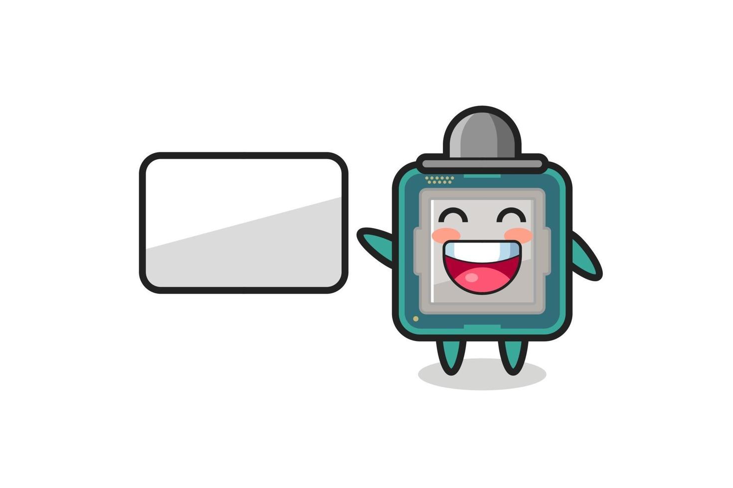 processor cartoon illustration doing a presentation vector