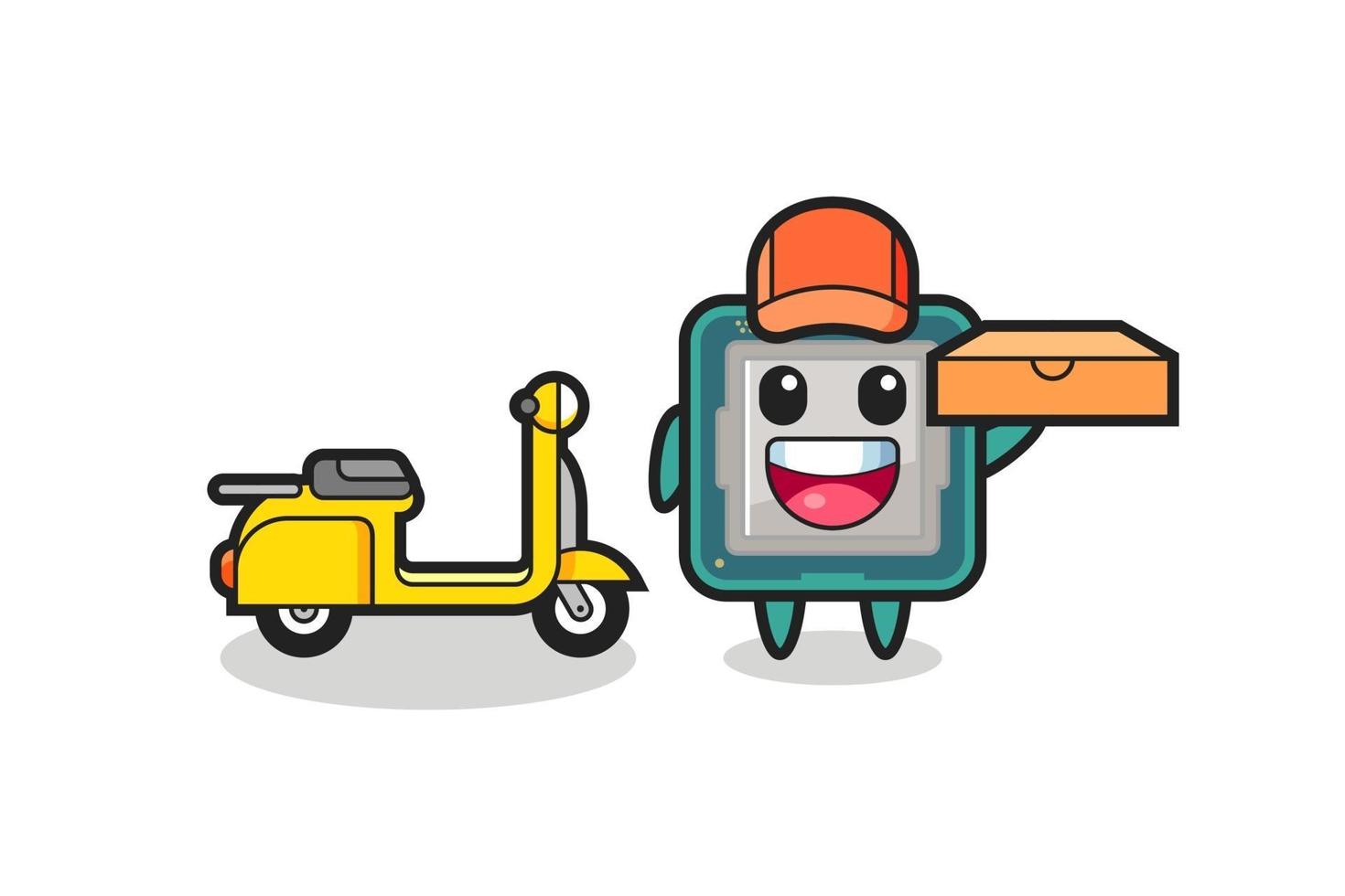 Character Illustration of processor as a pizza deliveryman vector