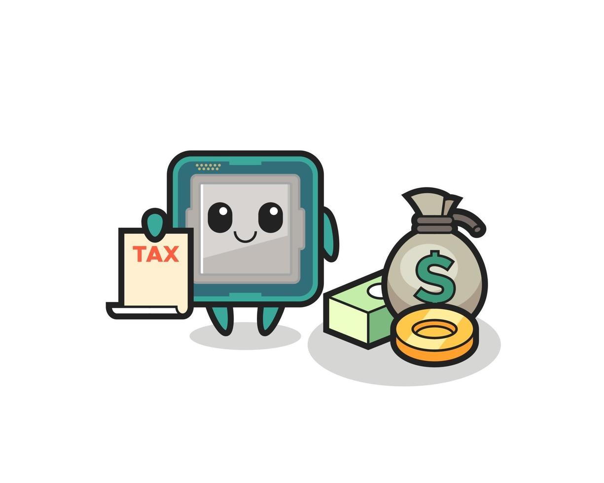 Character cartoon of processor as a accountant vector