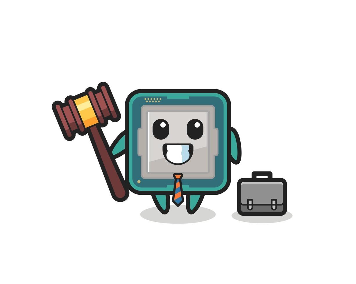 Illustration of processor mascot as a lawyer vector