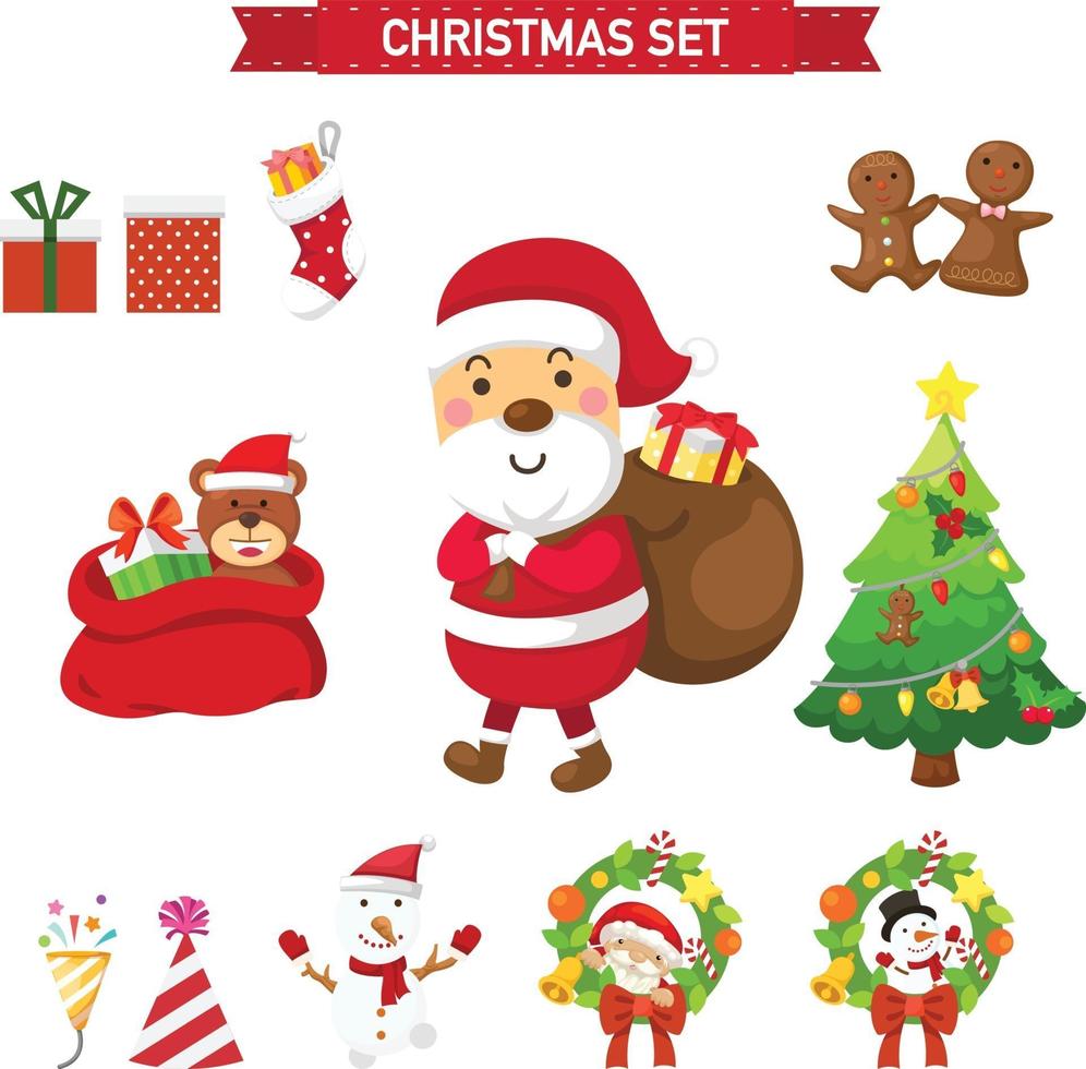 Christmas set illustration vector
