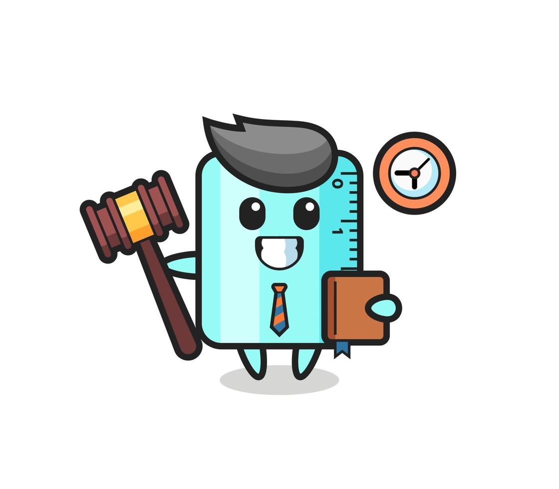 Mascot cartoon of ruler as a judge vector