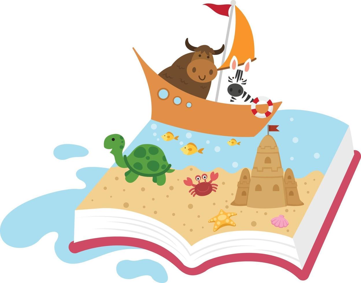 Fairytale book concept,kid book, illustration. vector