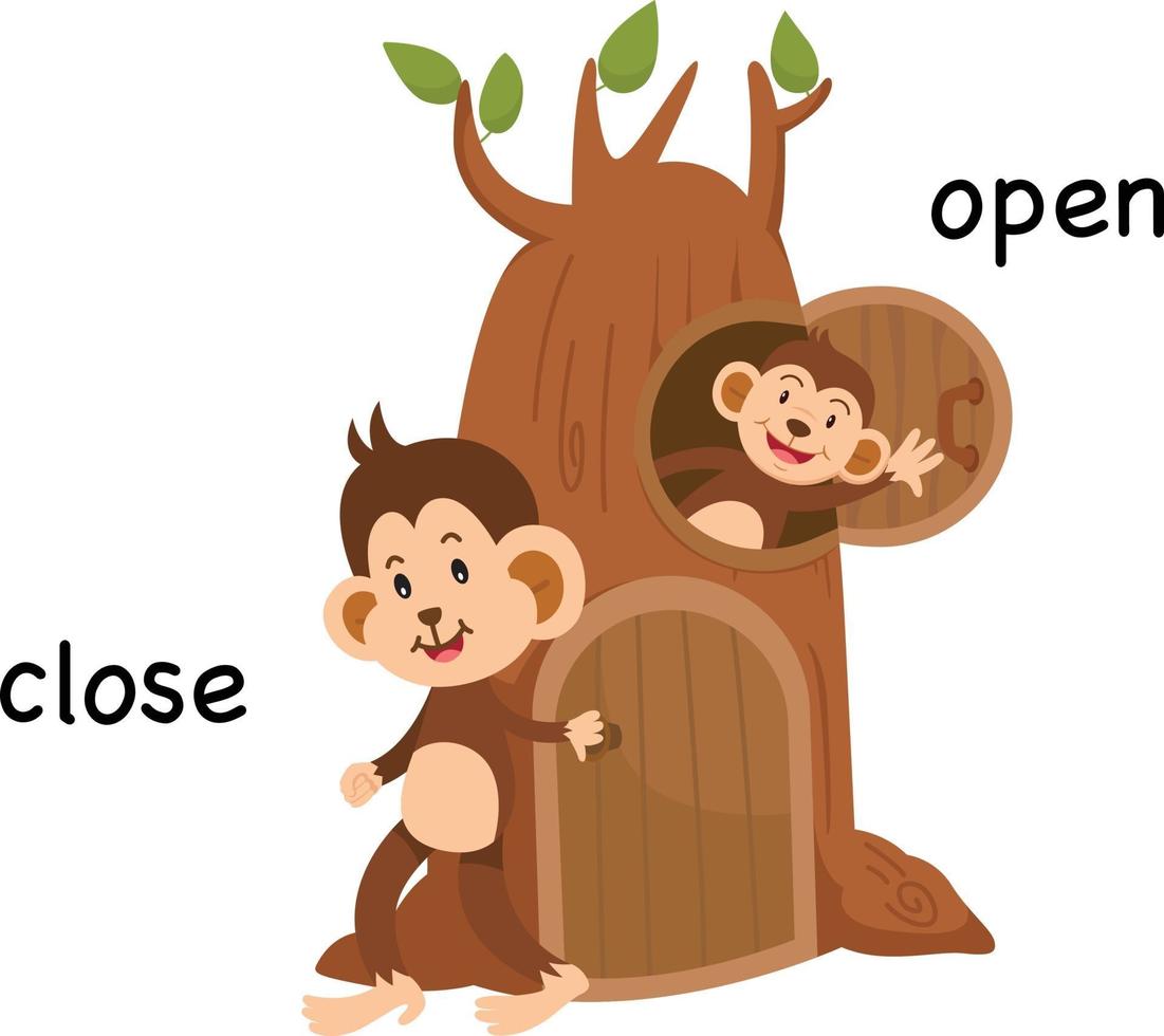 Opposite close and open illustration vector