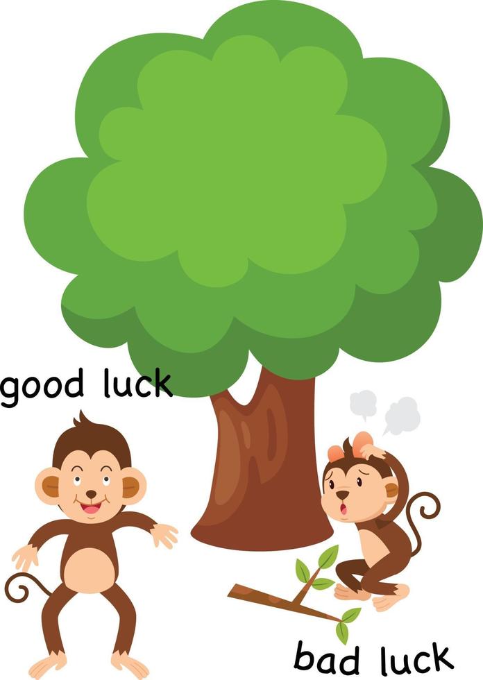 Opposite good luck and bad luck illustration vector