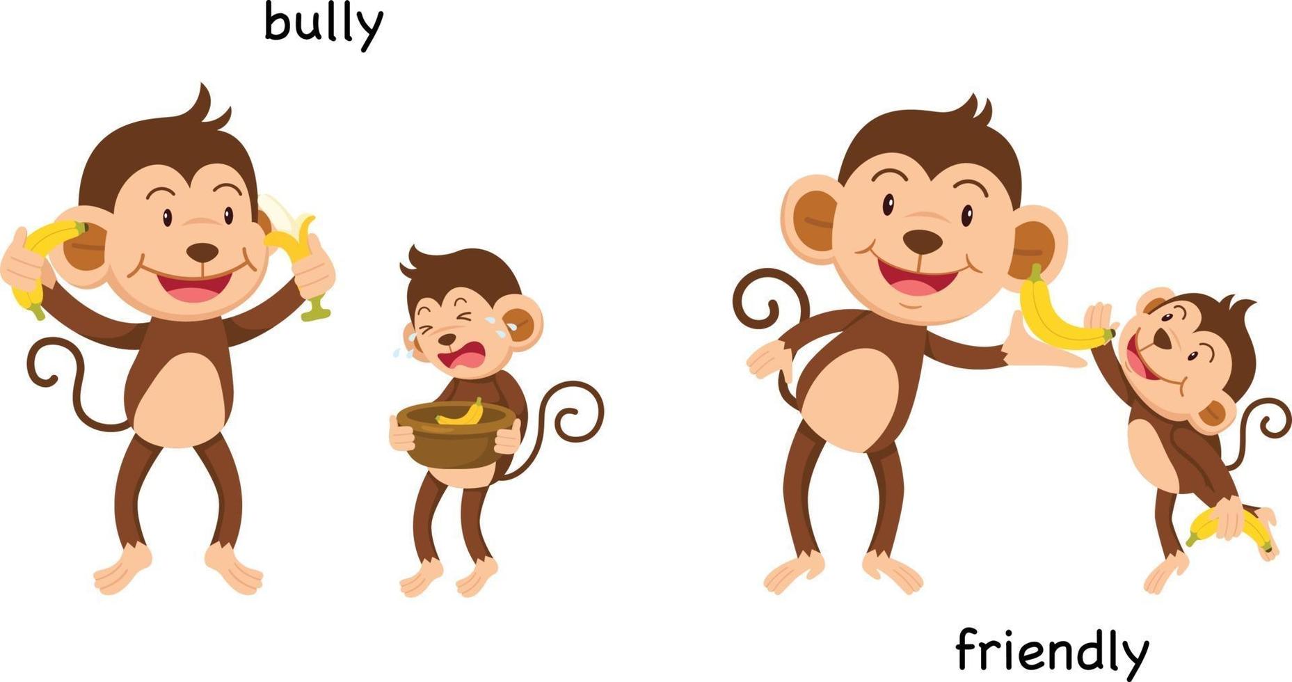 Opposite bully and friendly illustration vector