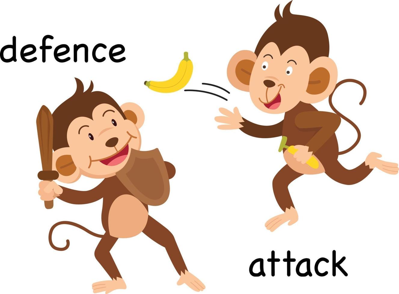 Opposite defence and attack illustration vector