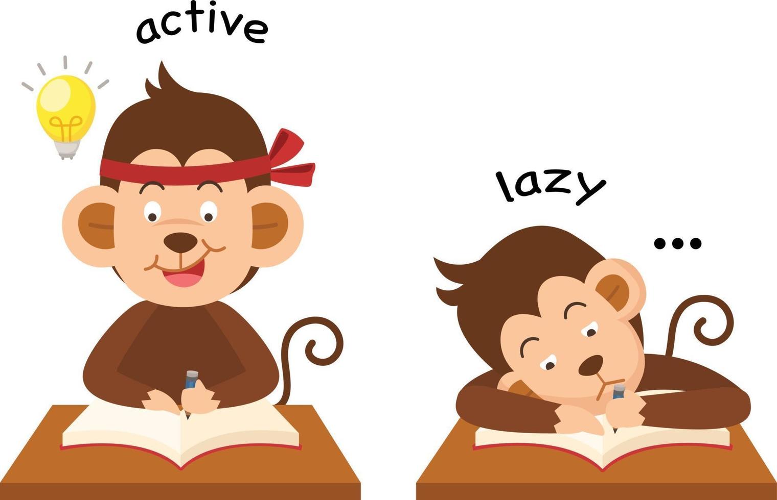 Opposite active and lazy illustration vector