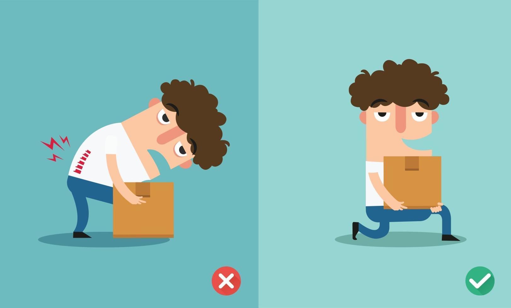 Improper or against proper carrying ,illustration vector