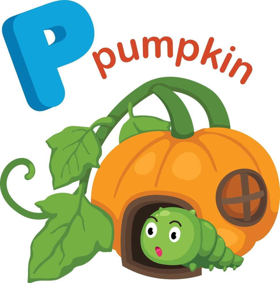 Illustration Isolated Alphabet Letter P Pumpkin vector