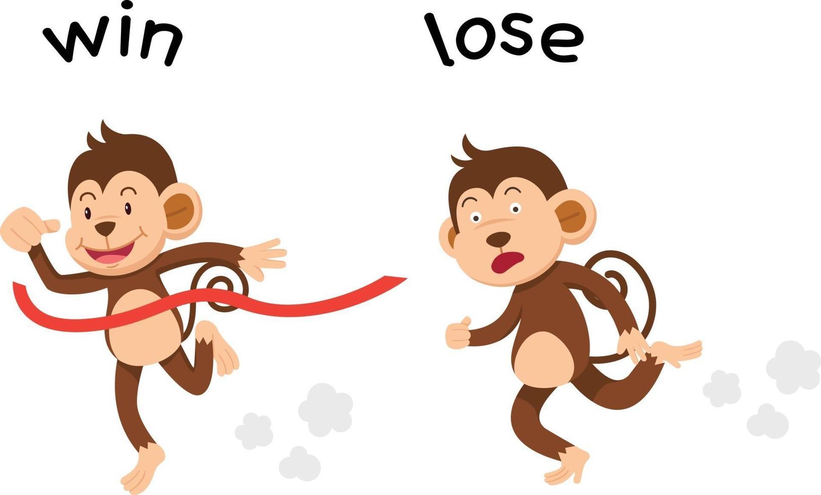 Opposite win and lose vector illustration