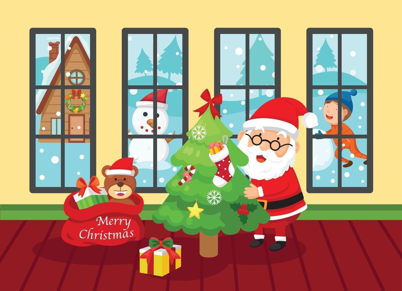 illustration of santa claus happy new year and merry christmas.vector vector