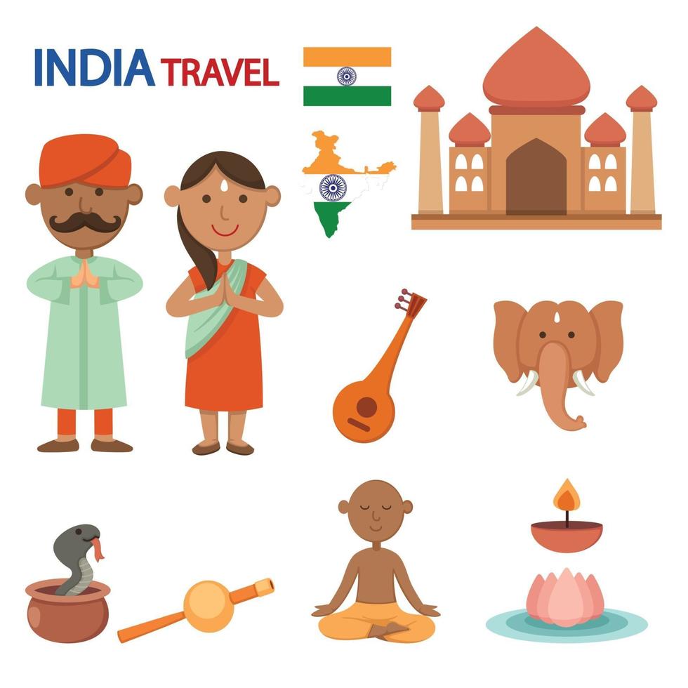 vector de ilustración de viajes de india