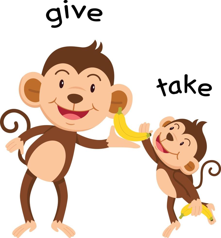 Opposite give and take vector illustration