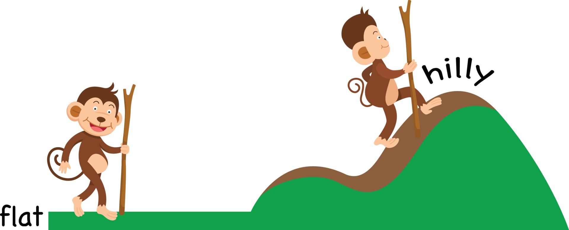 Opposite flat and hilly vector illustration 3240298 Vector Art at Vecteezy