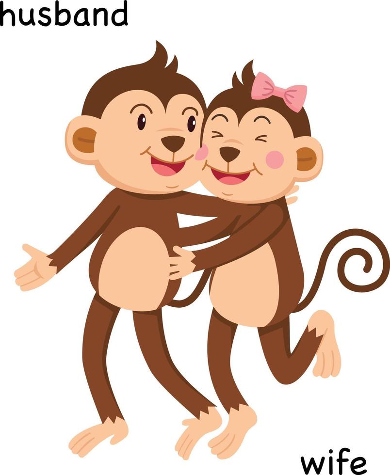 Opposite husband and wife vector illustration