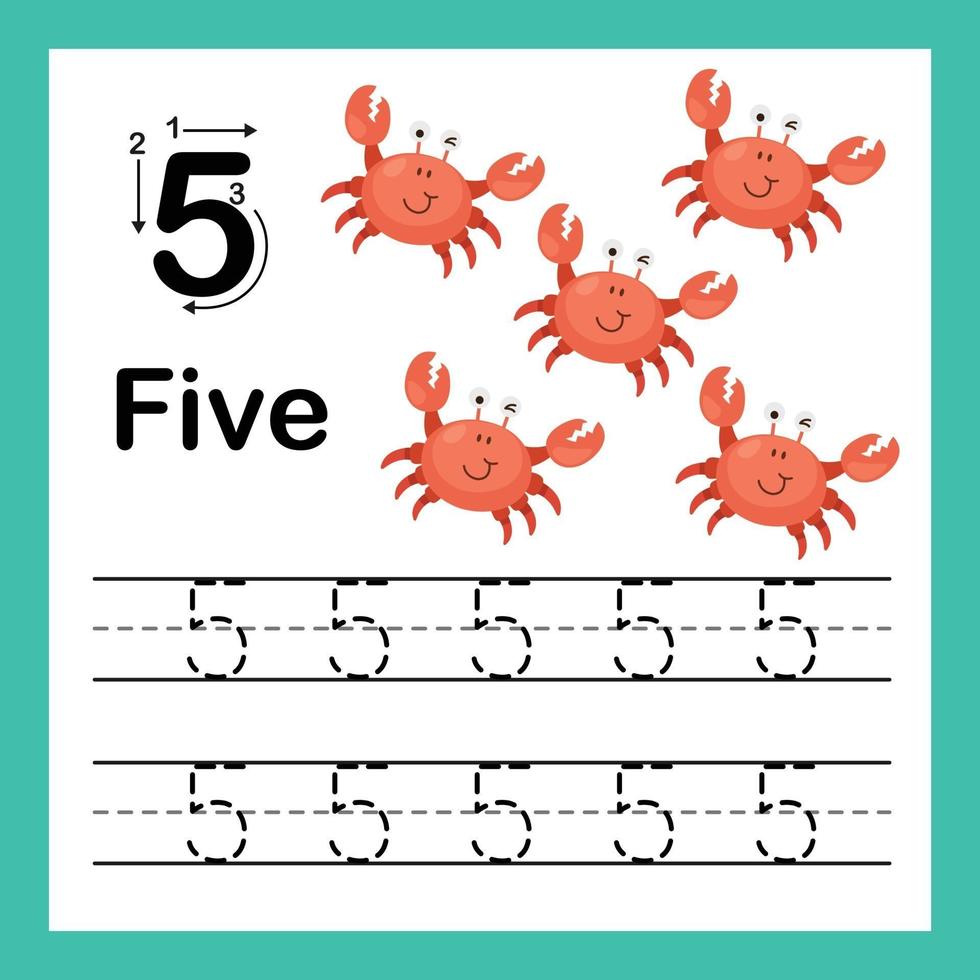 Connecting dot and printable numbers exercise vector