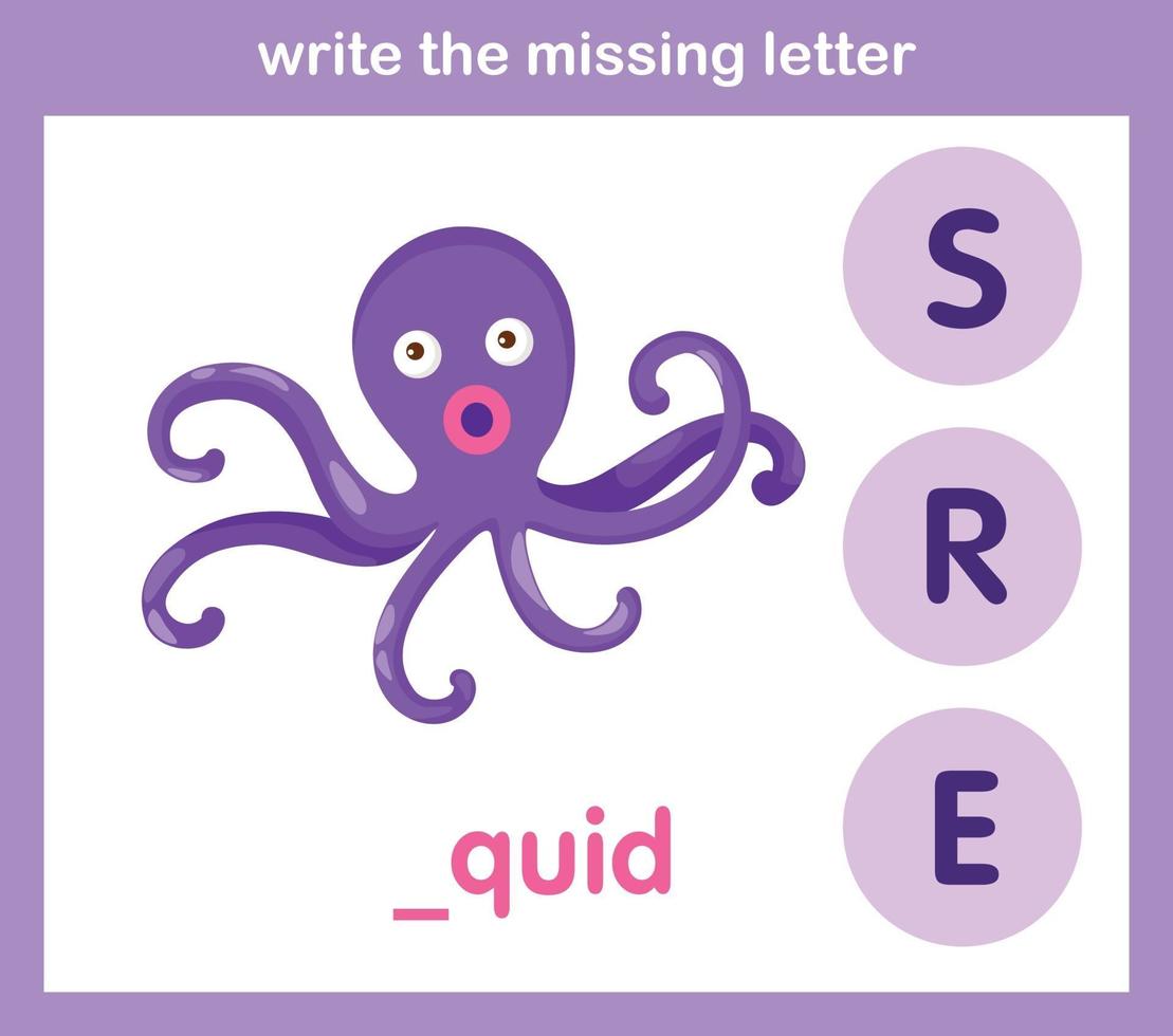 write the missing letter vector